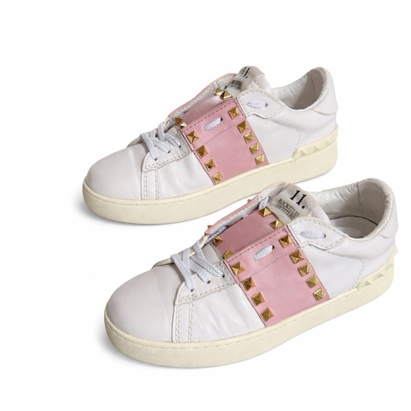 entino Rockstud Untitled Italian craftsmanship Sneakers White Pink Leather38 - Picture 3 of 8